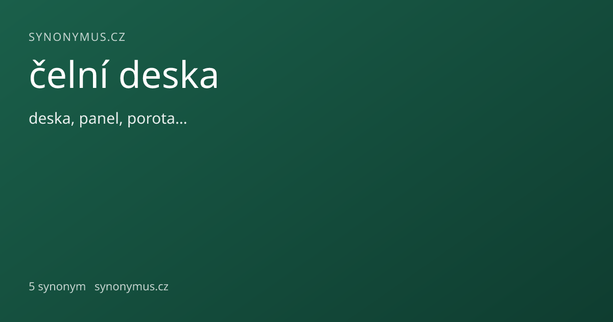 Náhled odkazu: čelní deska
