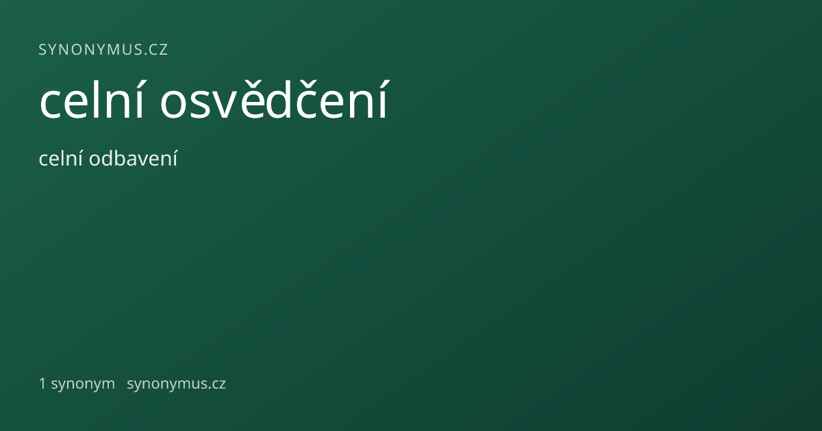 Náhled odkazu: celní osvědčení