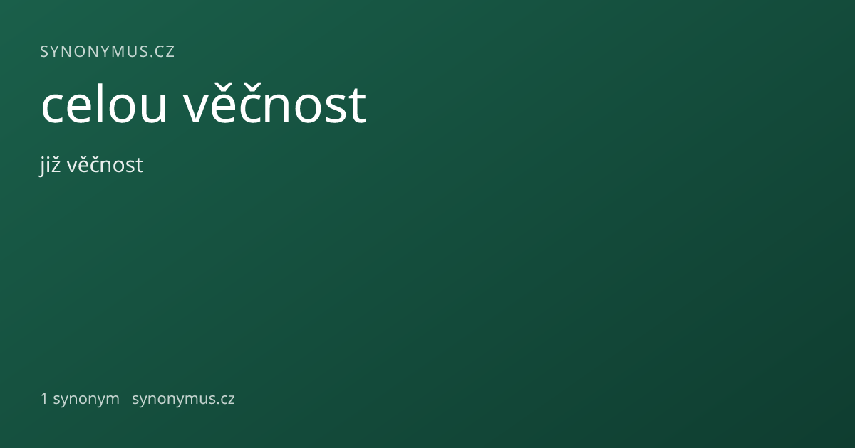 Náhled odkazu: celou věčnost
