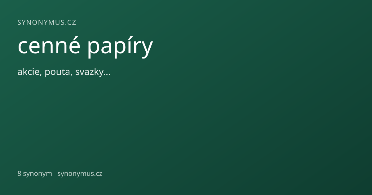 Náhled odkazu: cenné papíry