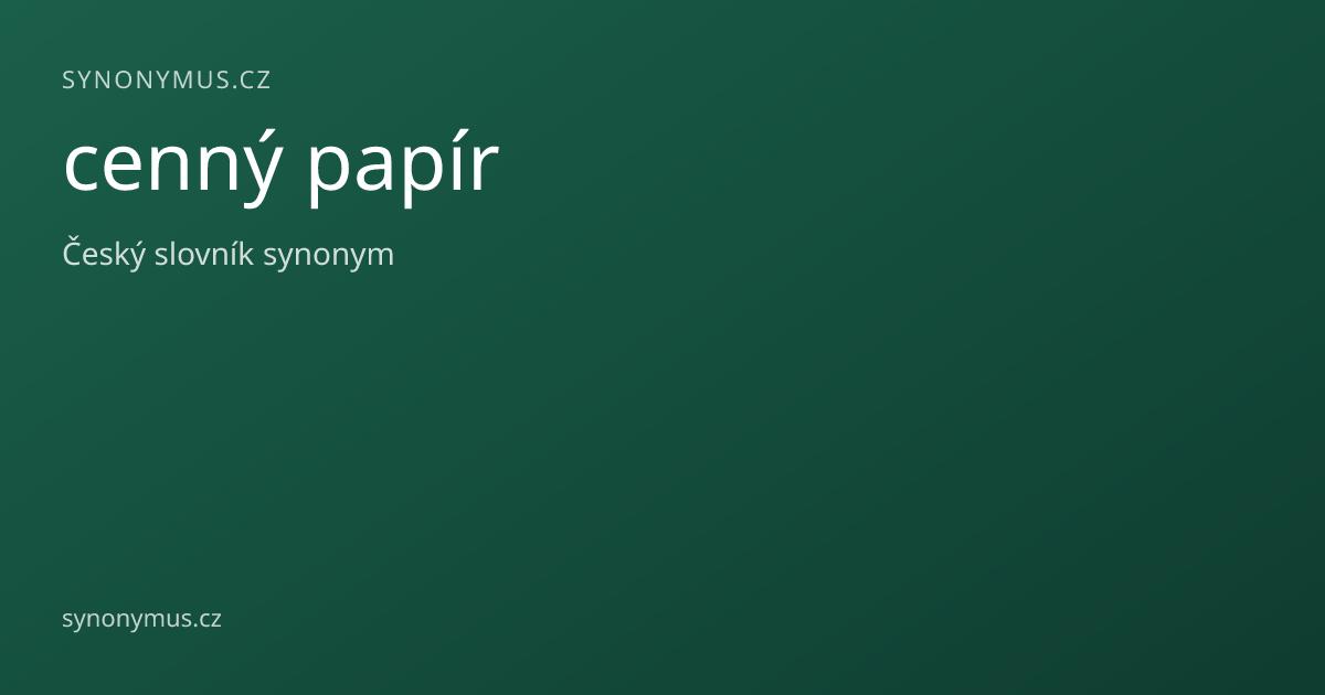 Náhled odkazu: cenný papír