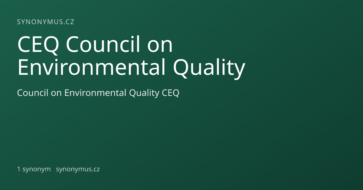 Náhled odkazu: CEQ Council on Environmental Quality