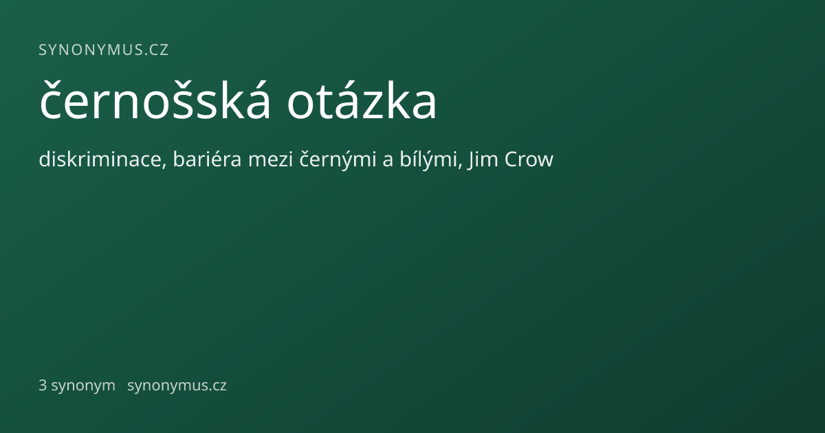 Náhled odkazu: černošská otázka