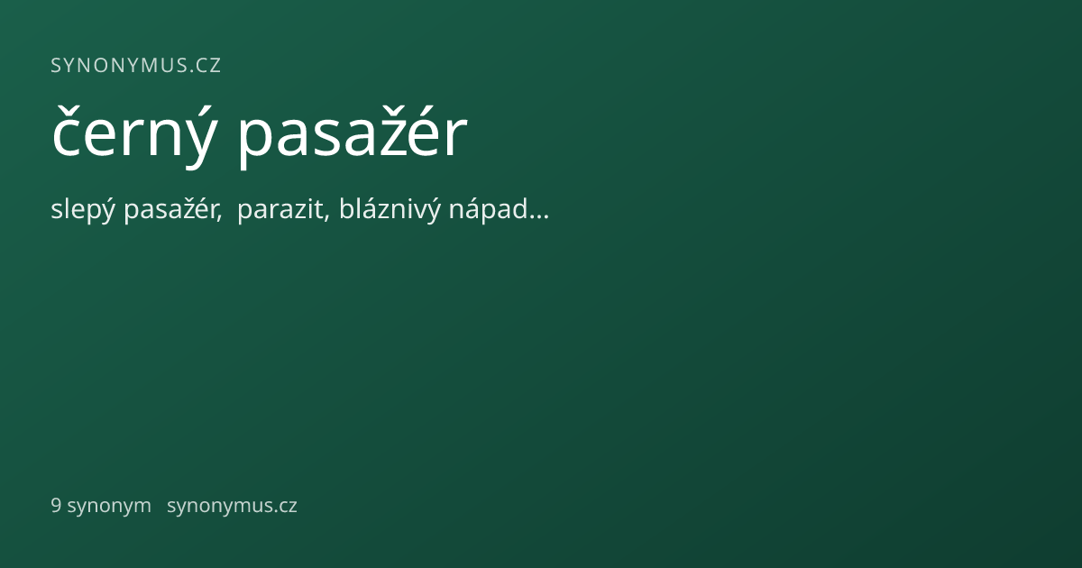 Náhled odkazu: černý pasažér
