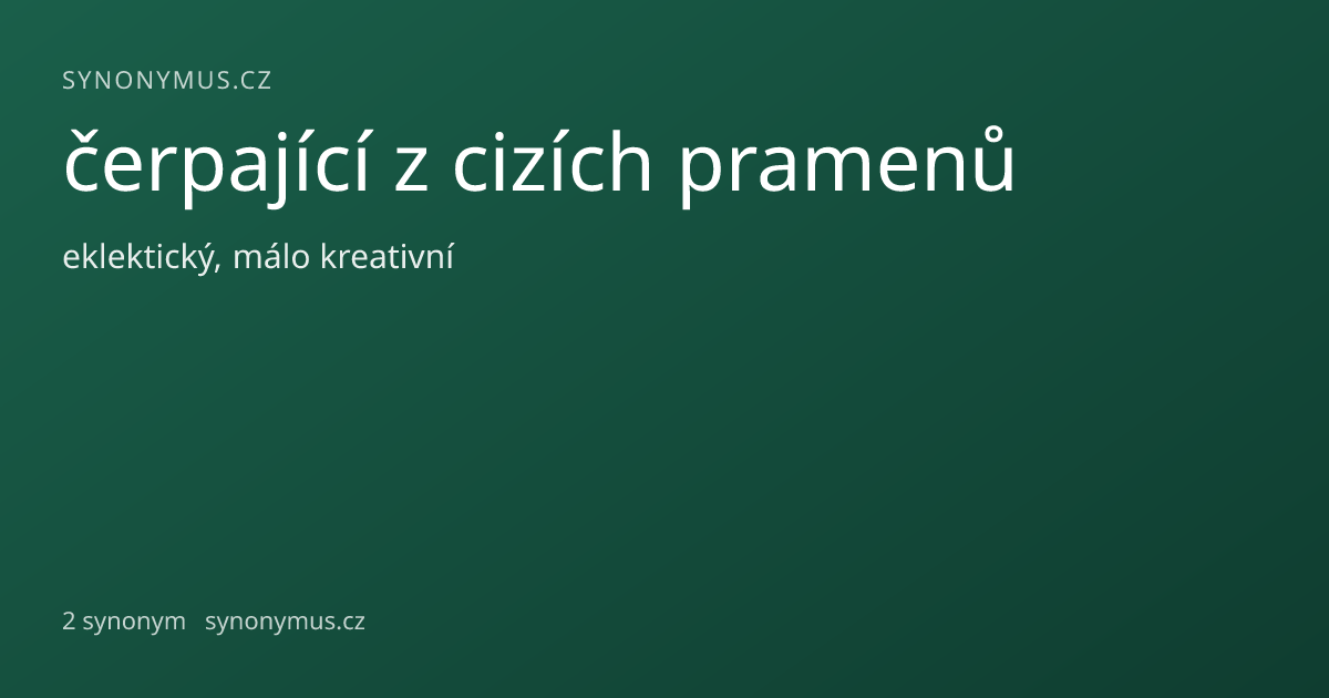Náhled odkazu: čerpající z cizích pramenů