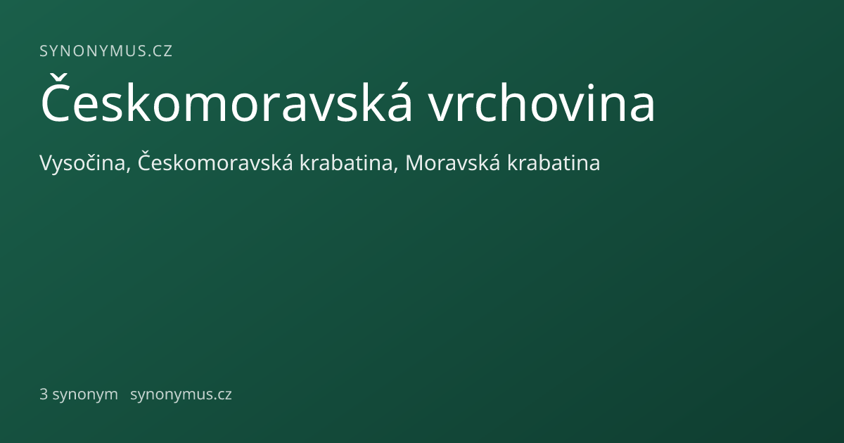 Náhled odkazu: Českomoravská vrchovina