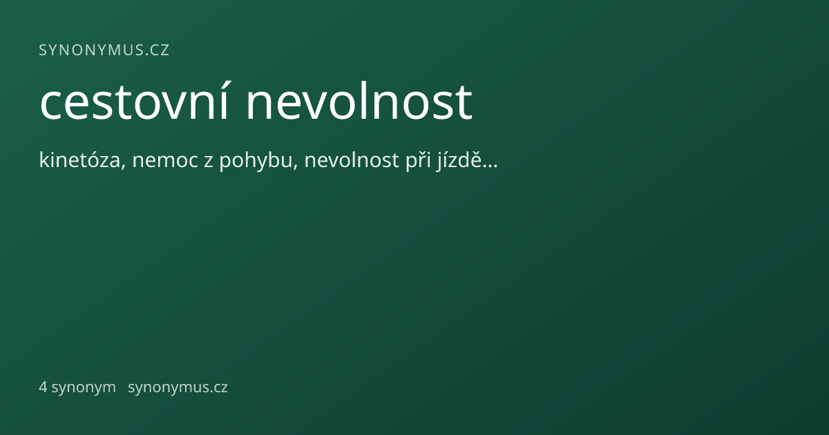 Náhled odkazu: cestovní nevolnost