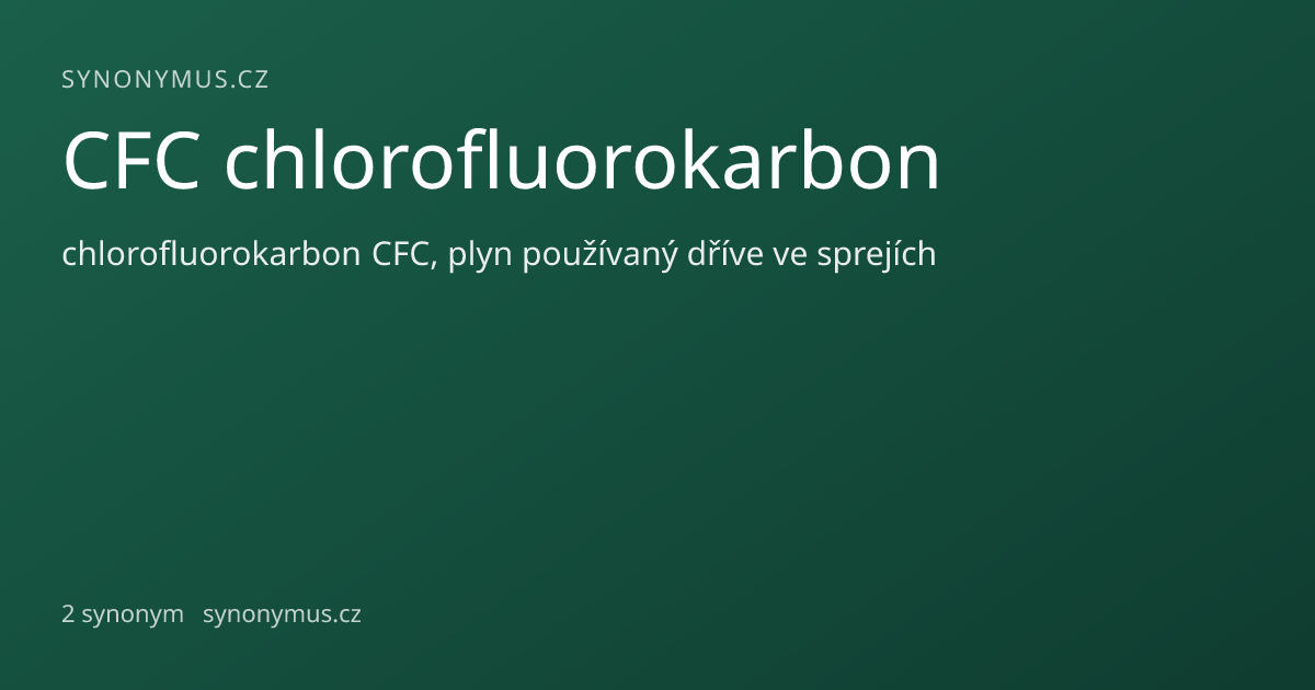 Náhled odkazu: CFC chlorofluorokarbon