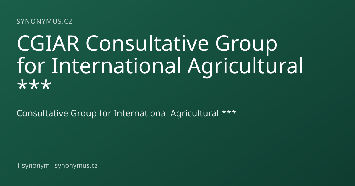 Náhled odkazu: CGIAR Consultative Group for International Agricultural ***
