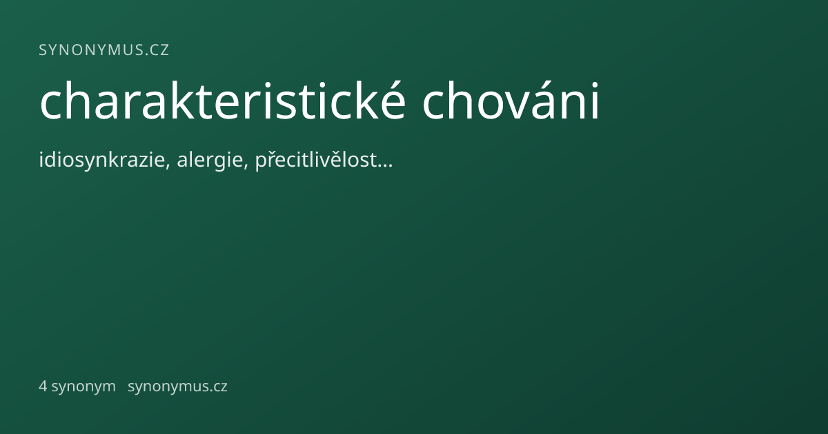 Náhled odkazu: charakteristické chováni