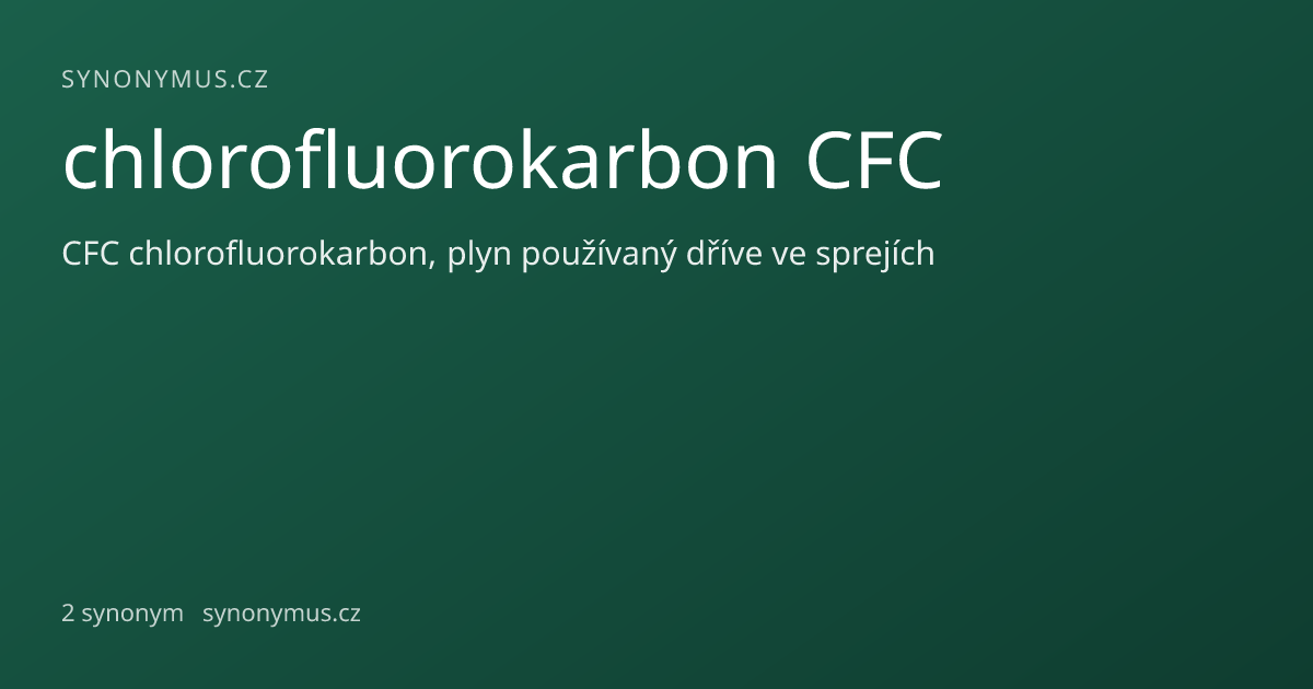 Náhled odkazu: chlorofluorokarbon CFC