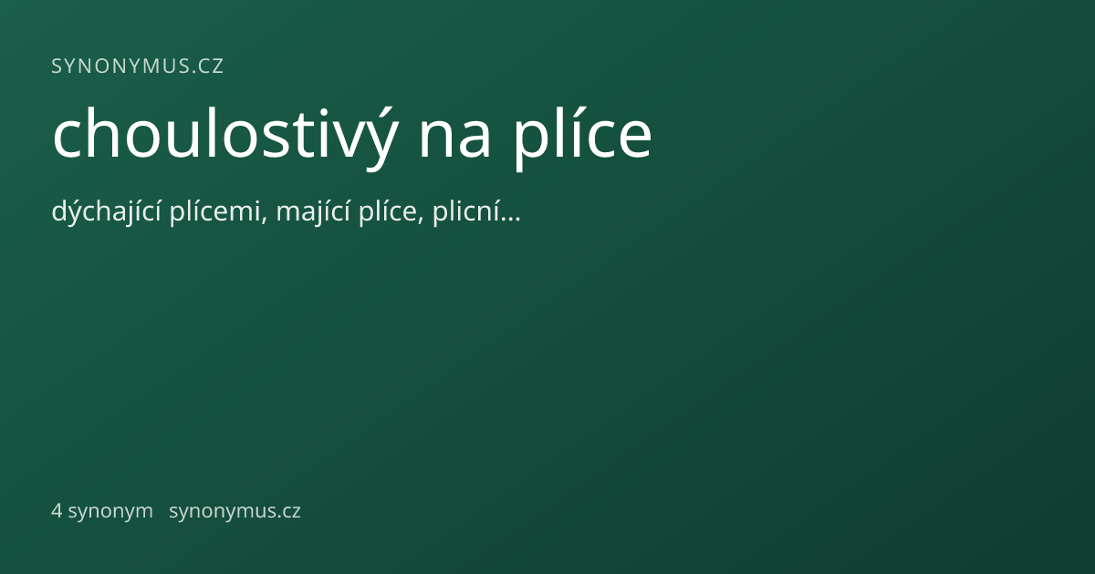 Náhled odkazu: choulostivý na plíce