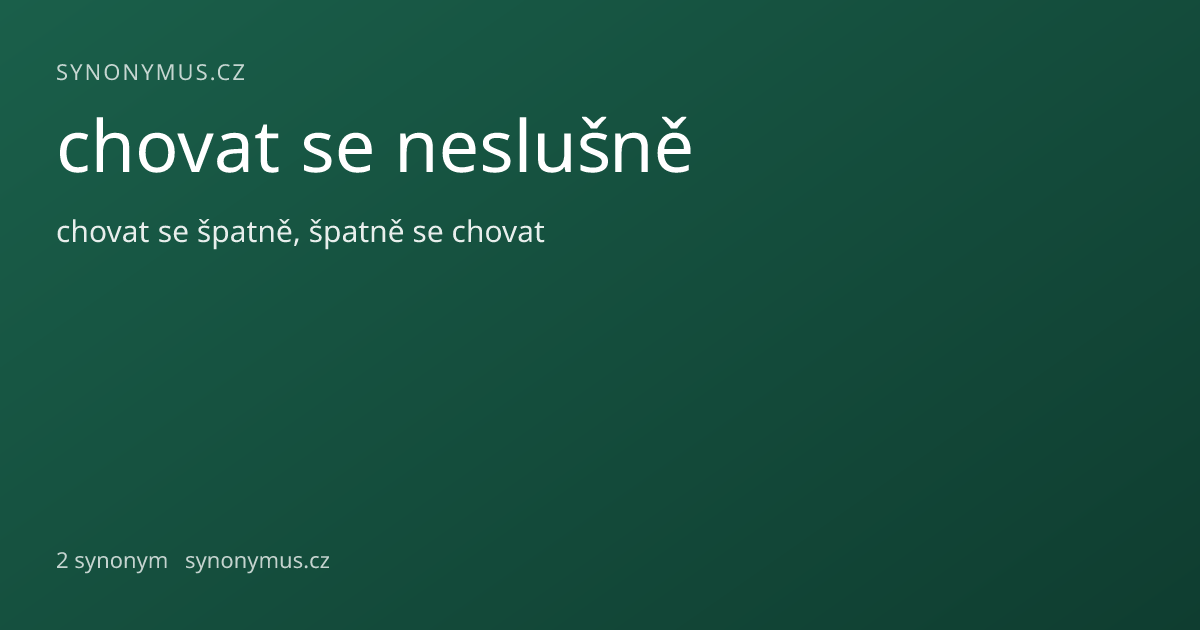 Náhled odkazu: chovat se neslušně