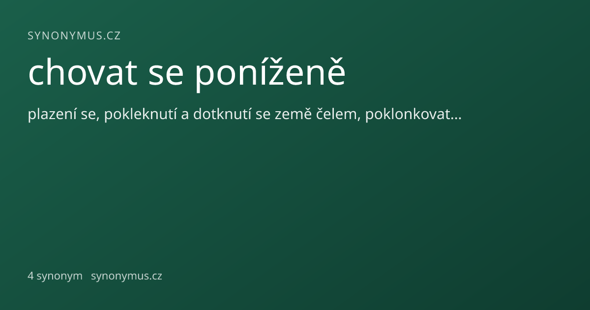 Náhled odkazu: chovat se poníženě