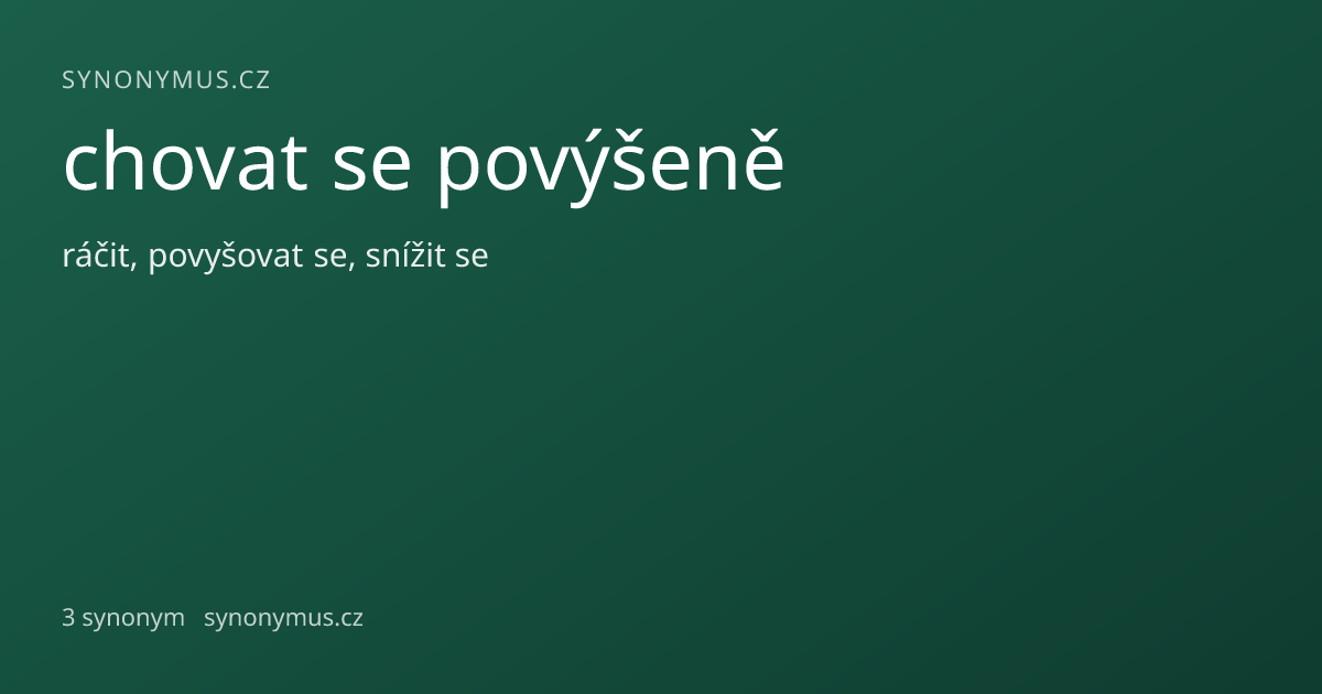 Náhled odkazu: chovat se povýšeně