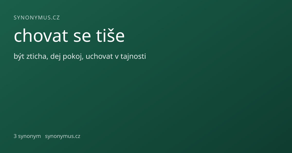 Náhled odkazu: chovat se tiše