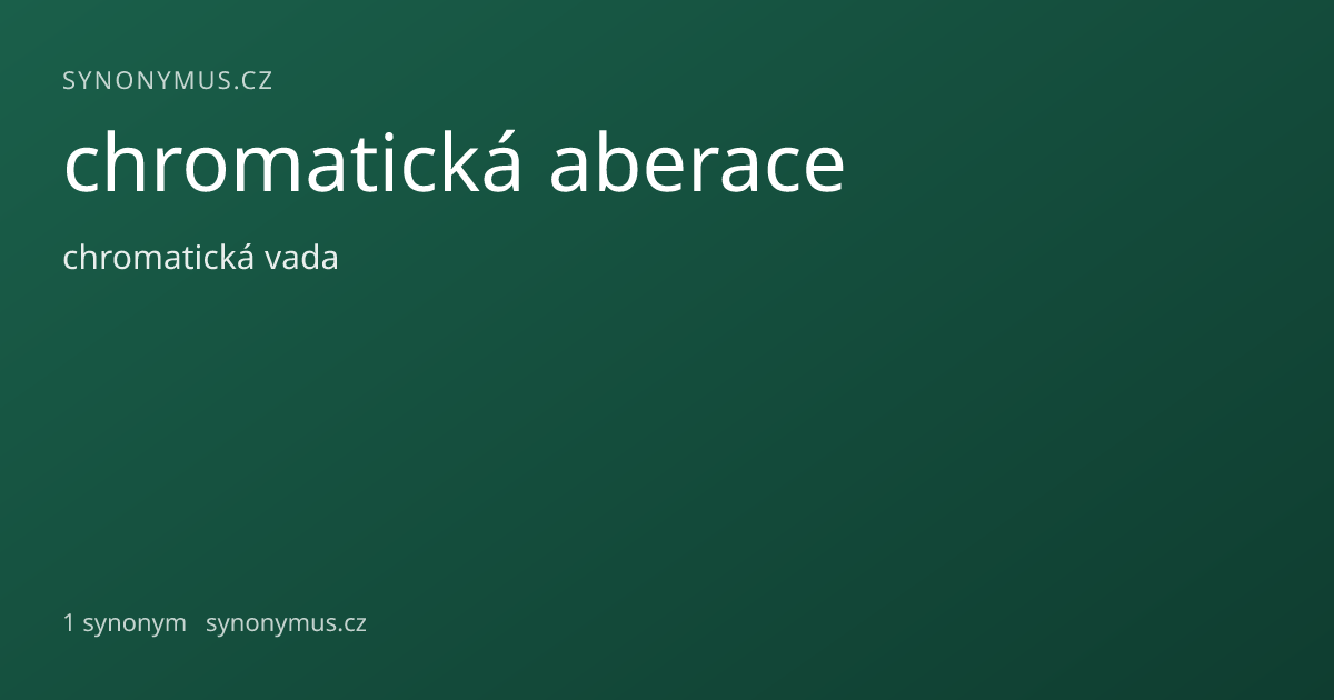 Náhled odkazu: chromatická aberace