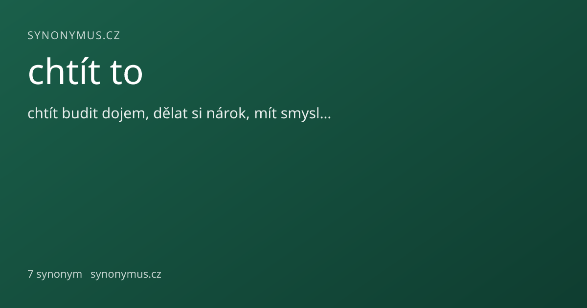 Náhled odkazu: chtít to