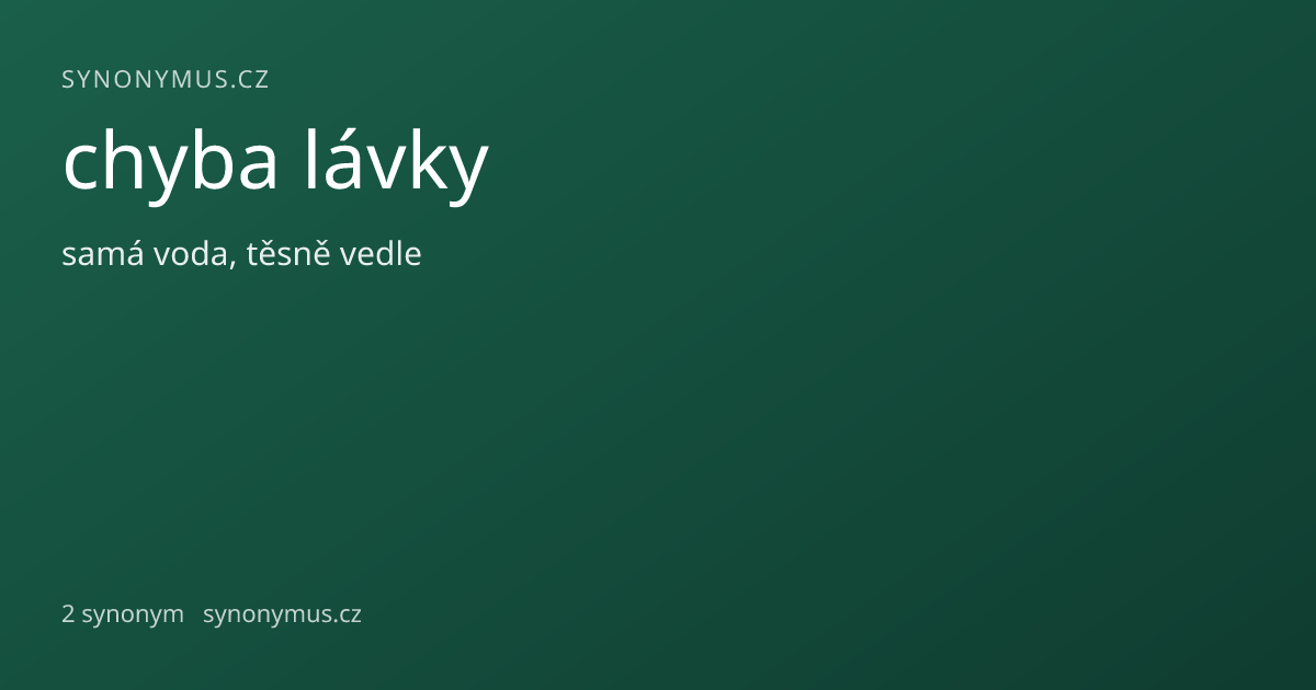 Náhled odkazu: chyba lávky