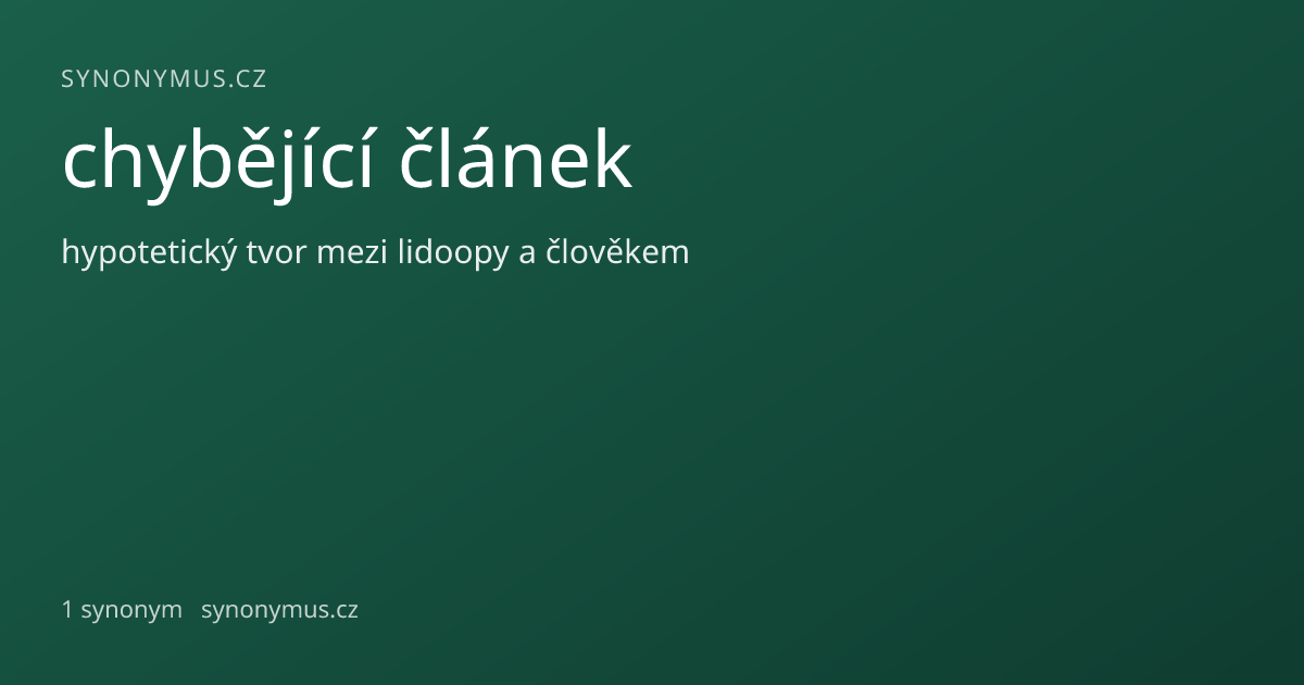 Náhled odkazu: chybějící článek
