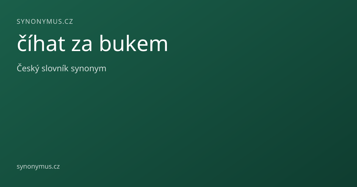 Náhled odkazu: číhat za bukem