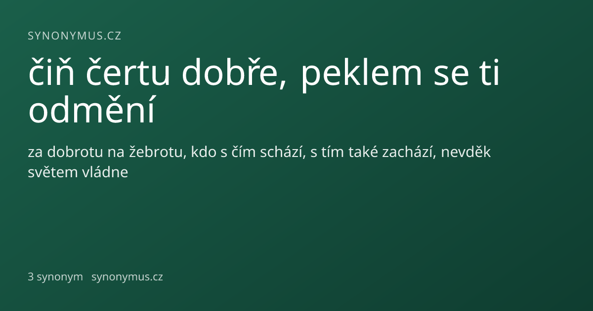 Náhled odkazu: čiň čertu dobře, peklem se ti odmění