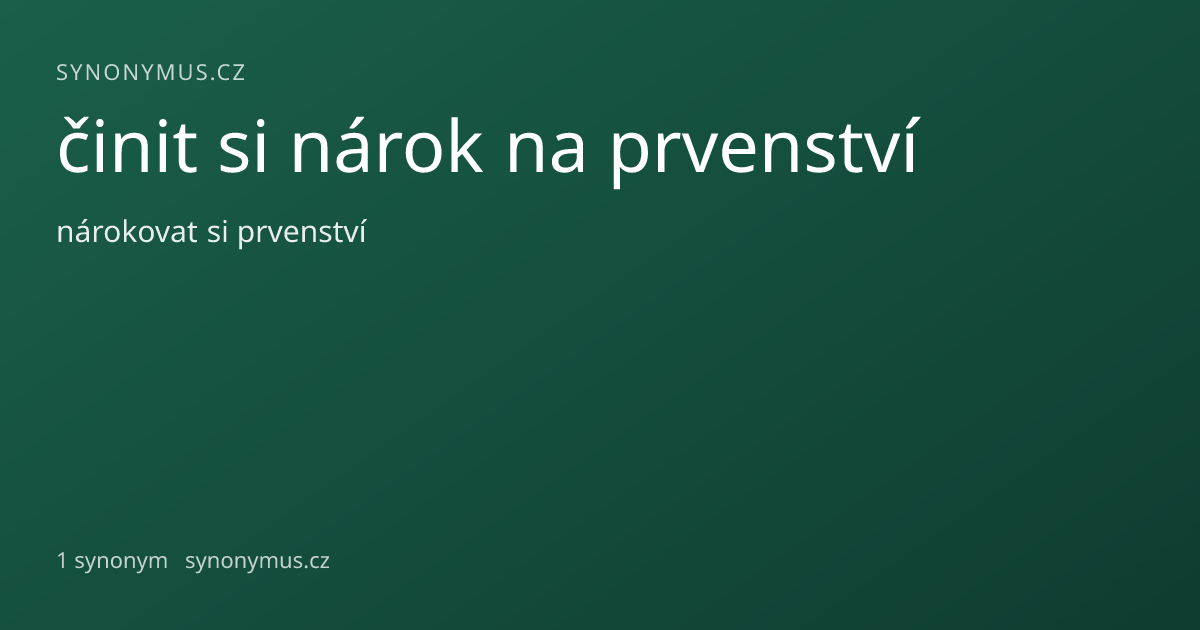 Náhled odkazu: činit si nárok na prvenství