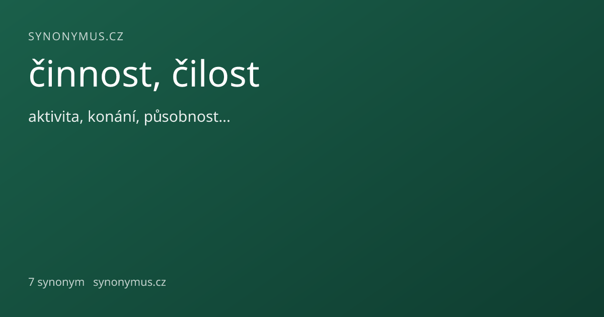 Náhled odkazu: činnost, čilost