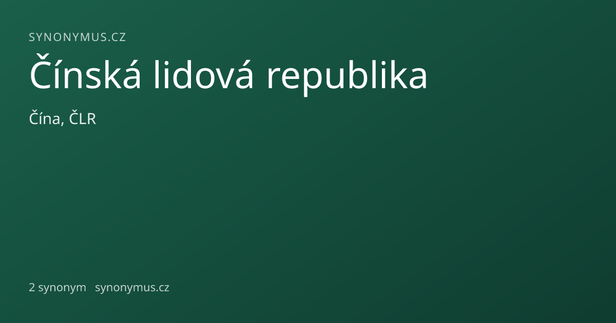 Náhled odkazu: Čínská lidová republika
