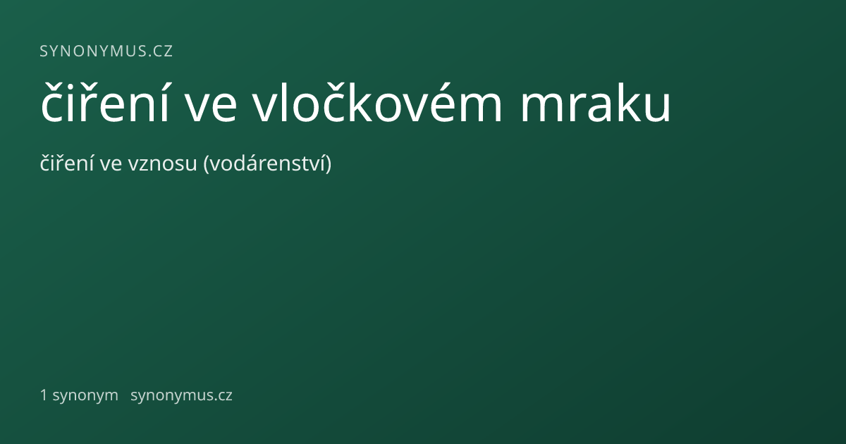 Náhled odkazu: čiření ve vločkovém mraku