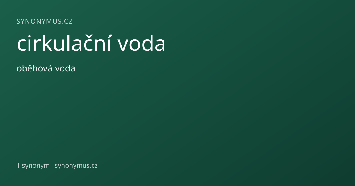 Náhled odkazu: cirkulační voda