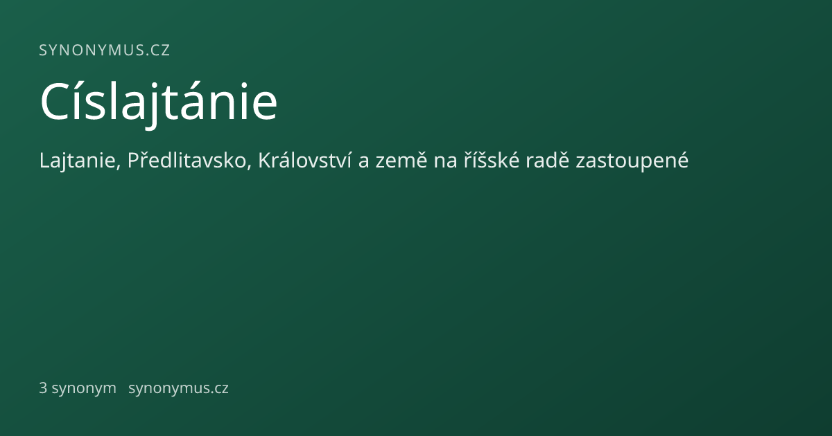 Náhled odkazu: Císlajtánie