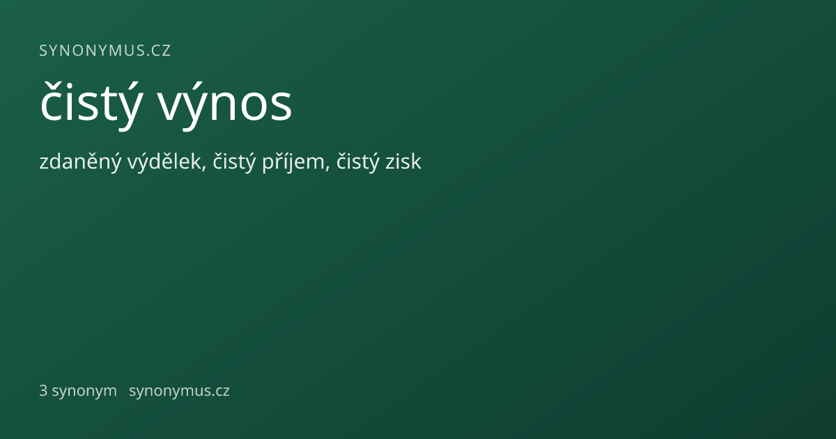 Náhled odkazu: čistý výnos