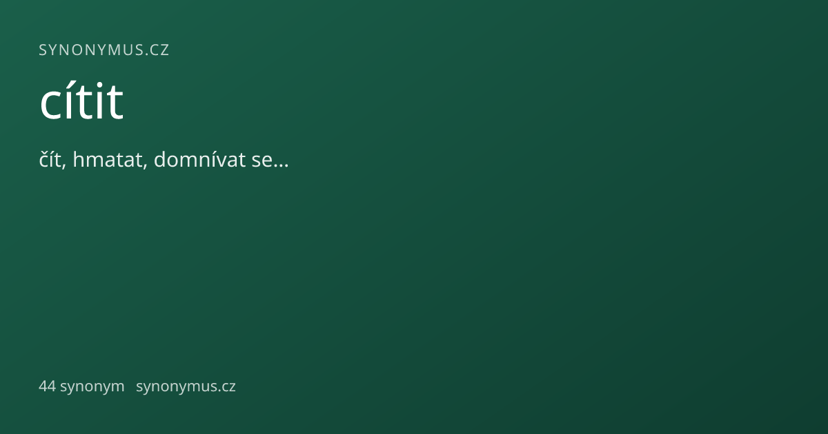 Náhled odkazu: cítit