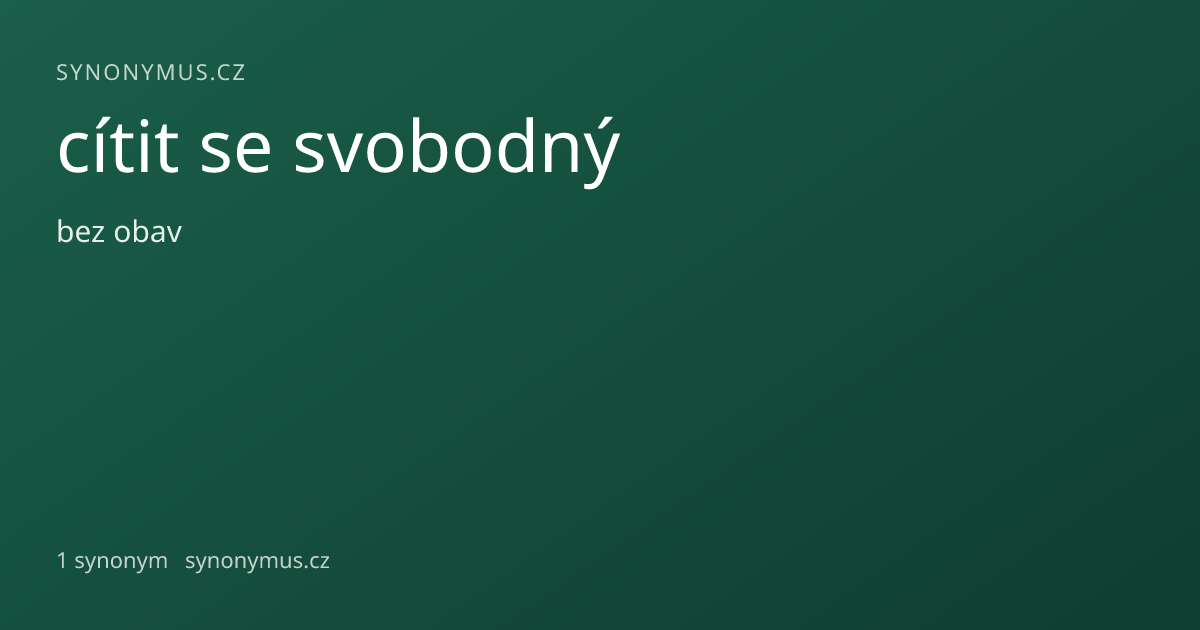 Náhled odkazu: cítit se svobodný