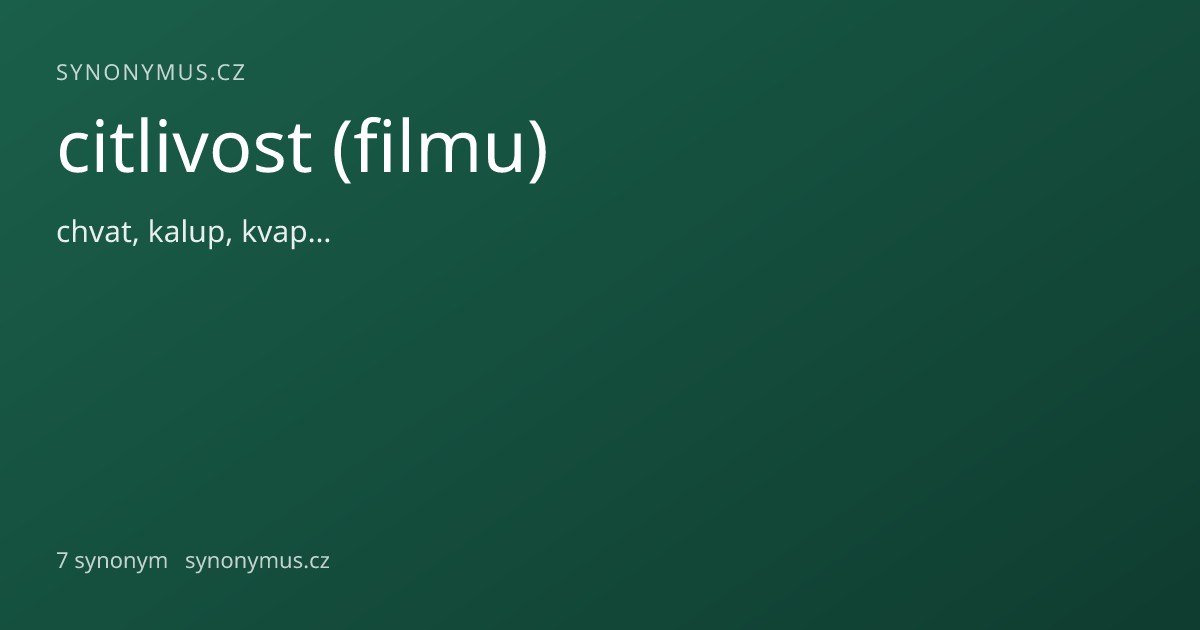Náhled odkazu: citlivost (filmu)