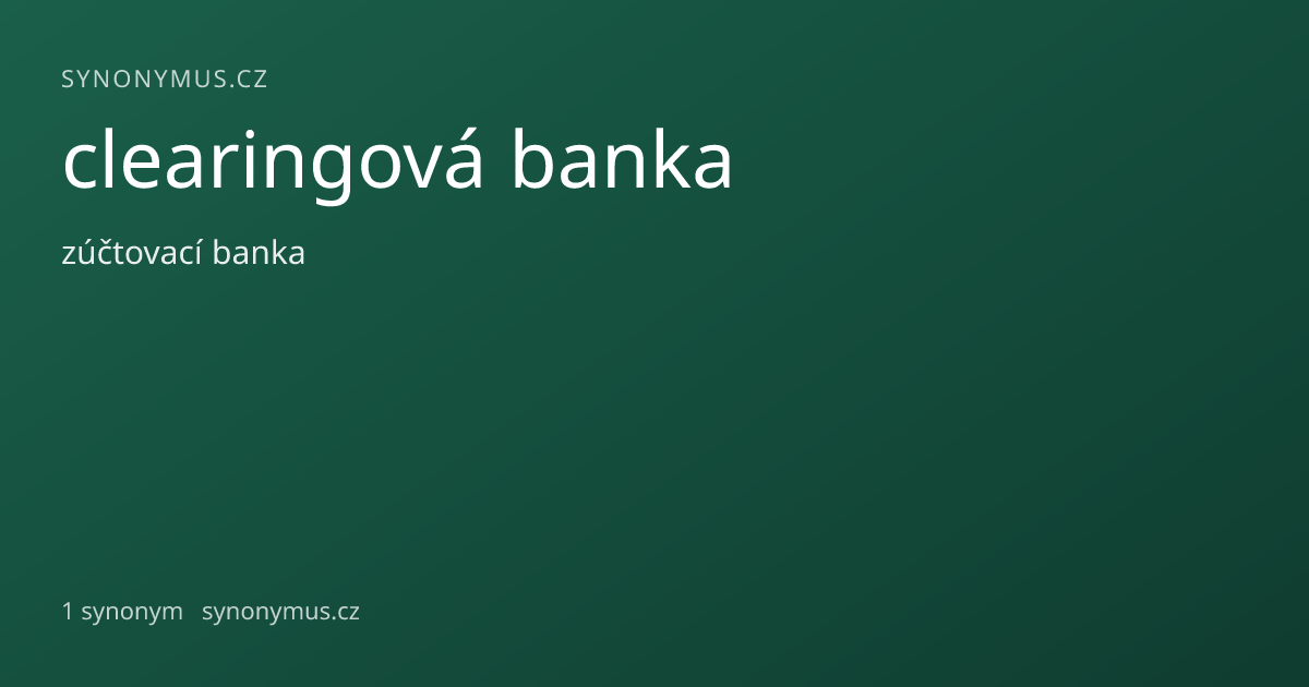 Náhled odkazu: clearingová banka