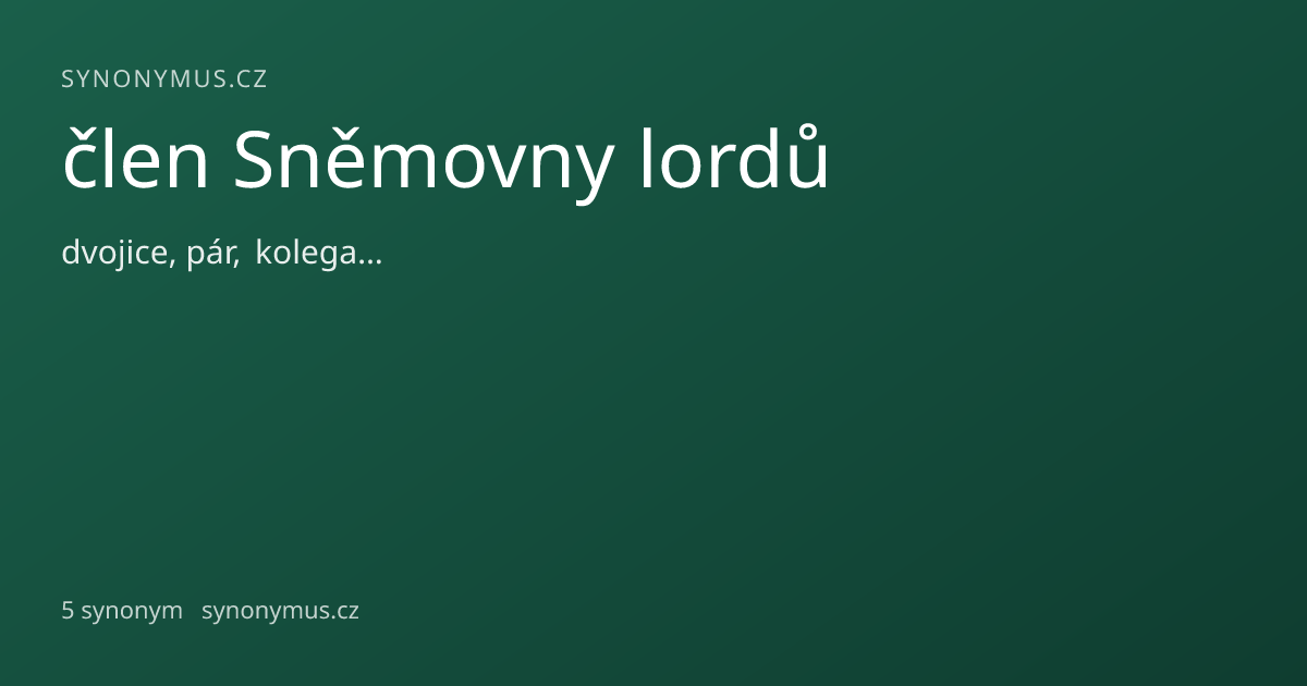 Náhled odkazu: člen Sněmovny lordů