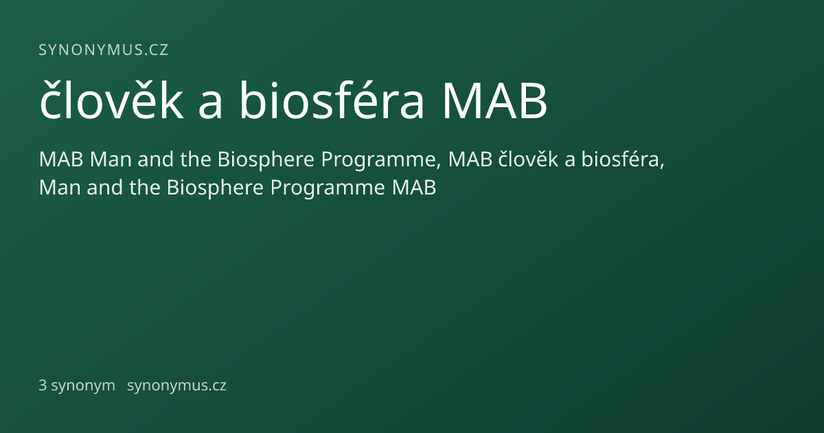 Náhled odkazu: člověk a biosféra MAB