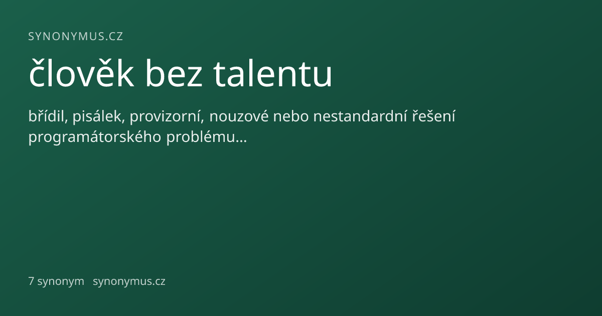 Náhled odkazu: člověk bez talentu