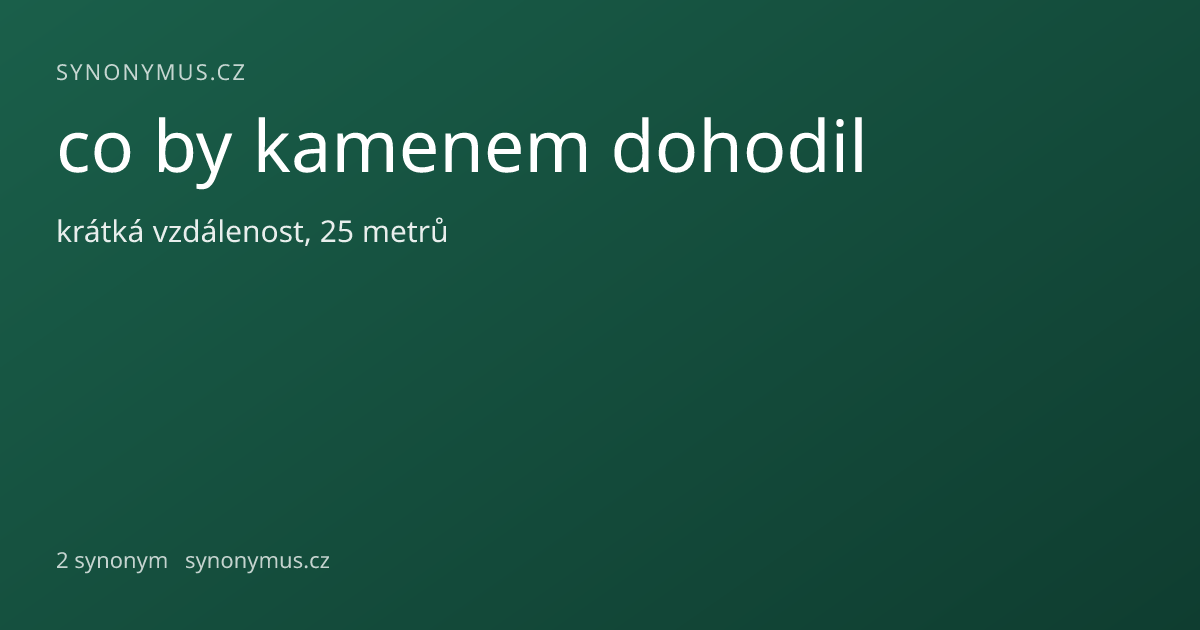 Náhled odkazu: co by kamenem dohodil