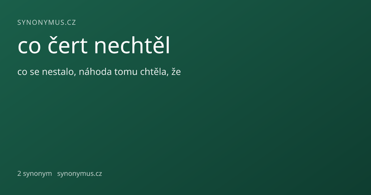 Náhled odkazu: co čert nechtěl