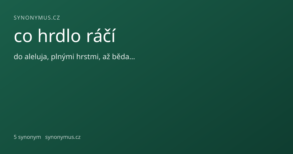 Náhled odkazu: co hrdlo ráčí