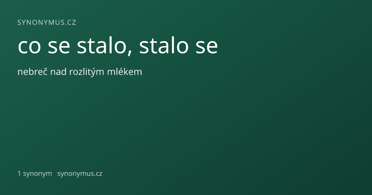 Náhled odkazu: co se stalo, stalo se