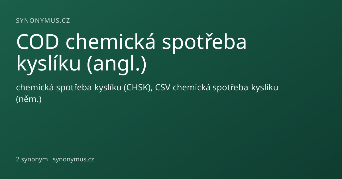 Náhled odkazu: COD chemická spotřeba kyslíku (angl.)