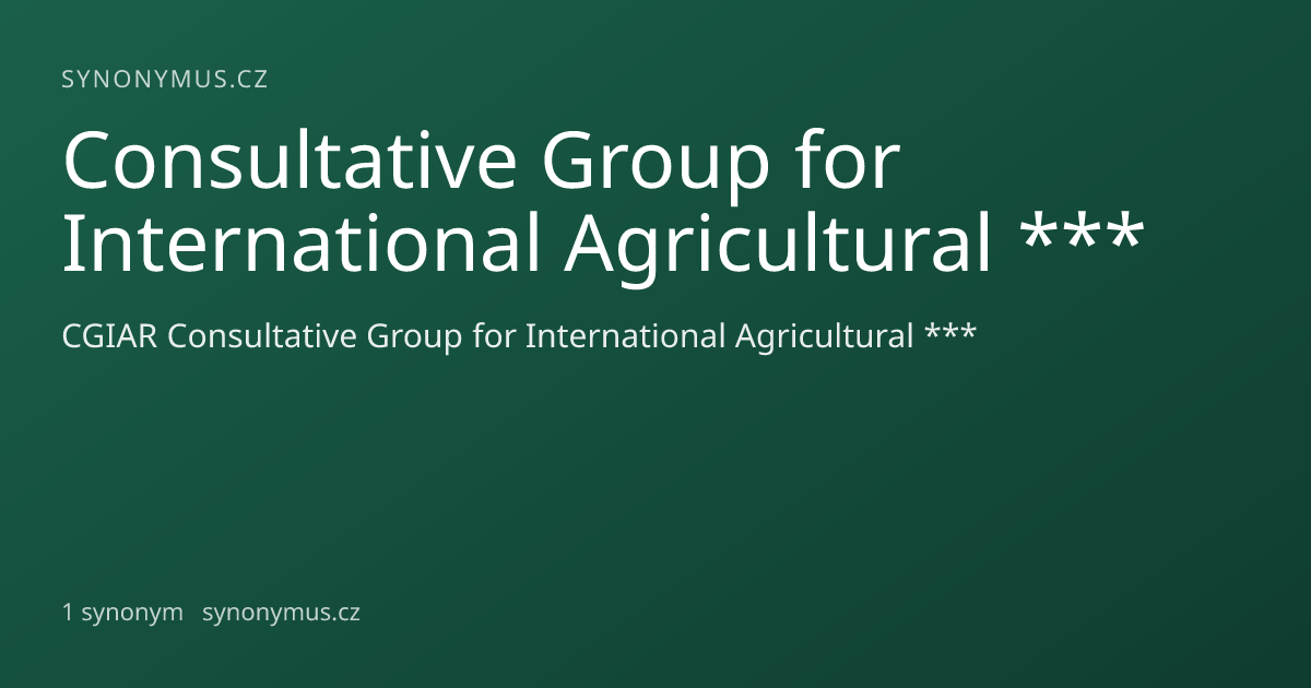 Náhled odkazu: Consultative Group for International Agricultural ***
