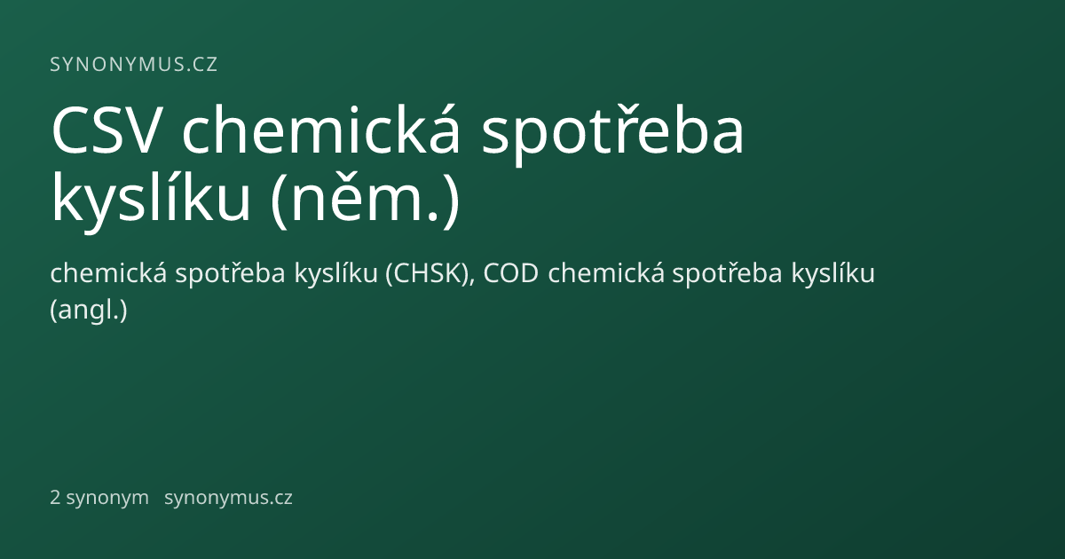 Náhled odkazu: CSV chemická spotřeba kyslíku (něm.)