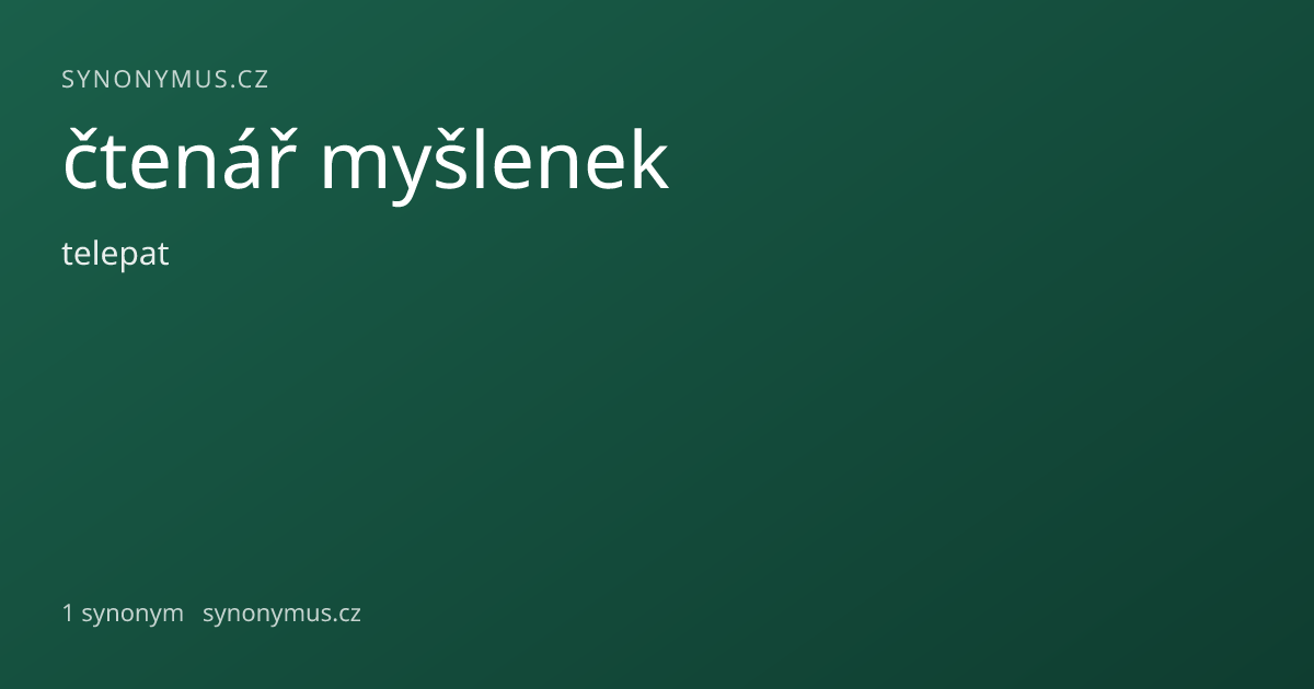 Náhled odkazu: čtenář myšlenek