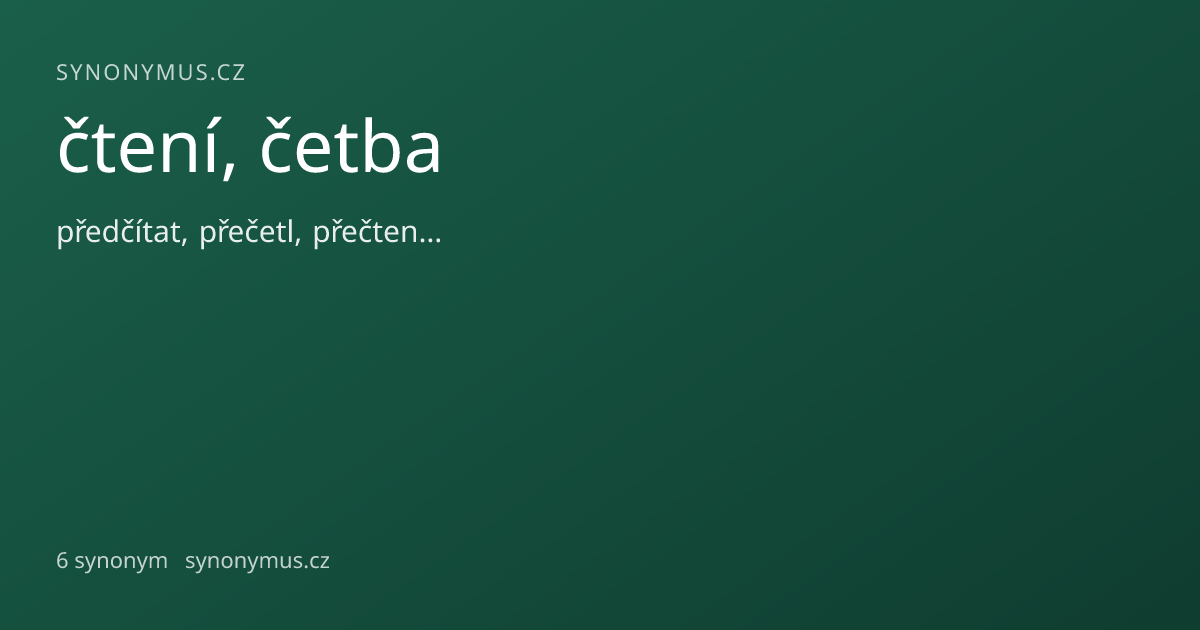Náhled odkazu: čtení, četba