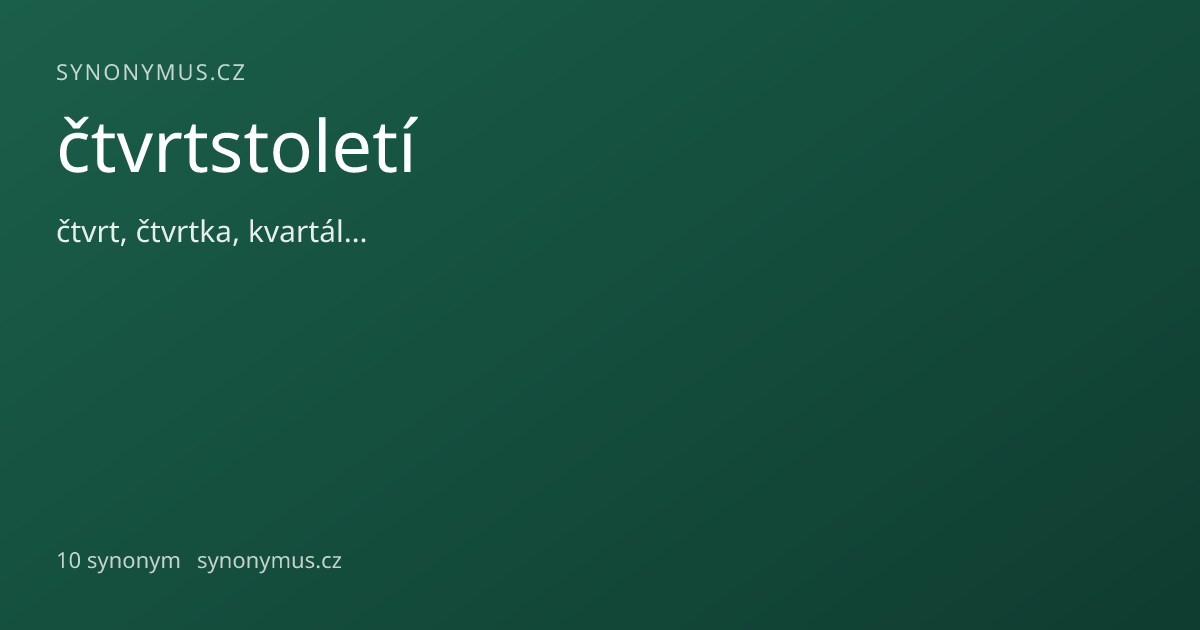 Náhled odkazu: čtvrtstoletí